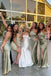 Mismatched Elegant Spaghetti Strap V-neck Mermaid Side Slit Long Bridesmaid Dresses Online, BG698