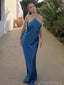 Soft Halter Sleeveless Mermaid Satin Evening Prom Dresses Online, OLP1053