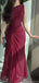 Sexy Burgundy One-Shoulder Mermaid Long Prom Dress Ideas, Evening Party Dresses, OLP1511