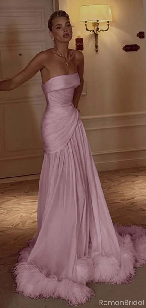 Elegant Pink Square Mermaid Long Prom Dress Ideas, Evening Party Dresses, OLP1589