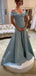 Elegant Blue Off-Shoulder Mermaid Long Prom Dress Ideas, Evening Party Dresses, OLP1477