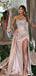 Sexy Pink Sweetheart Sleeveless Mermaid Side Slit Long Prom Dress Ideas, Evening Party Dresses ,OLP1198