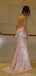 Sparkly Pink Spaghetti Strap Mermaid Long Prom Dress Ideas, Evening Party Dresses, OLP1656