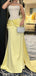 Elegant Yellow Sweetheart Mermaid Long Prom Dress Ideas, Evening Party Dresses, OLP1450