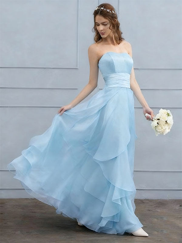 Elegant Blue Sweetheart A-Line Long Prom Dress Ideas, Evening Party Dresses, OLP1440