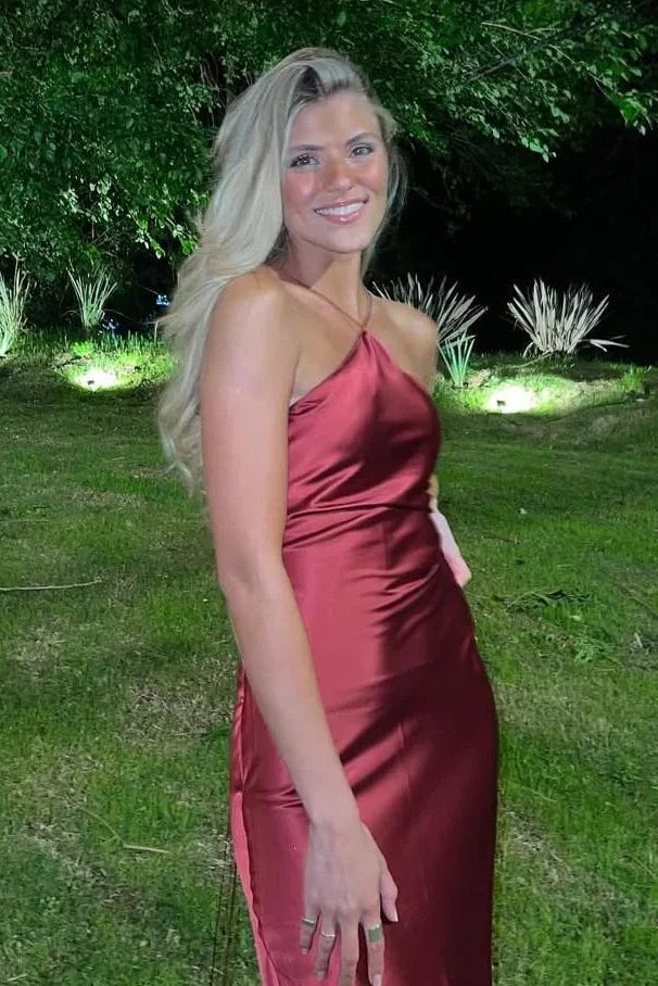 Sexy Burgundy V-Neck Mermaid Long Prom Dress Ideas, Evening Party Dresses, OLP1642