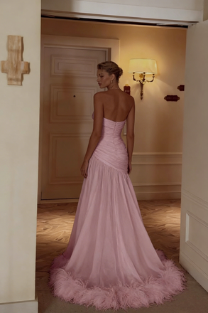 Elegant Pink Square Mermaid Long Prom Dress Ideas, Evening Party Dresses, OLP1589