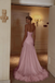 Elegant Pink Square Mermaid Long Prom Dress Ideas, Evening Party Dresses, OLP1589