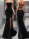 Sexy Black Sweetheart Mermaid Long Prom Dress Ideas, Evening Party Dresses, OLP1485