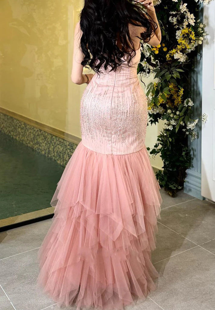 Elegant Pink Sweetheart Mermaid Long Prom Dress Ideas, Evening Party Dresses, OLP1542