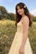 Unique Champagne Tulle Prom Gown Floral Applique Corset Straps Ball Skirt,OLP2118