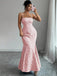 Elegant Applique Pink Spaghetti Strap Mermaid  Long Prom Dress Ideas, Evening Party Dresses, OLP1464