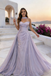 Cinderella Style Lilac Ruched Prom Gown Sweetheart Neck Chiffon Scarf,OLP1939
