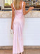Simple Pink Spaghetti Strap Mermaid Long Prom Dress Ideas, Evening Party Dresses, OLP1690