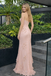 Fancy Blush Pink High-Low Prom Dress Floral Embroidery Sweetheart Bodice,OLP1997