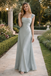 Pretty Ice Blue Empire Waist Prom Dress Beaded Bodice Sleeveless Formal Gown,OLP1912