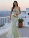 Pretty Mint Green Strapless Prom Dress Sequin Corset Mermaid Formal Dress,OLP2020