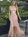 Fancy Blush Pink High-Low Prom Dress Floral Embroidery Sweetheart Bodice,OLP1997