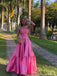 Elegant Pink Sweetheart A-Line Long Prom Dress Ideas, Evening Party Dresses, OLP1413