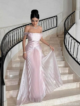 Elegant Pink Off-Shoulder Mermaid Long Prom Dress Ideas, Evening Party Dresses, OLP1401