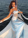 Unique Blue Spaghetti Strap Mermaid Long Prom Dress Ideas, Evening Party Dresses, OLP1493