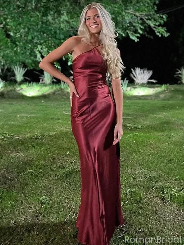 Sexy Burgundy V-Neck Mermaid Long Prom Dress Ideas, Evening Party Dresses, OLP1642