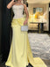 Elegant Yellow Sweetheart Mermaid Long Prom Dress Ideas, Evening Party Dresses, OLP1450
