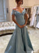 Elegant Blue Off-Shoulder Mermaid Long Prom Dress Ideas, Evening Party Dresses, OLP1477