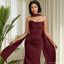 Soft Red Sweetheart Sleeveless Mermaid Satin Bridesmaid Dresses Online, BG863