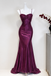 Stunning Purple Ruched Bodycon Prom Dress Spaghetti Straps Unique Party Gown,OLP2398