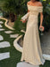 Soft Off-shoulder Sleeveless Mermaid Chiffon Evening Prom Dresses Online, OLP907