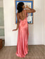 Sexy Off-shoulder Sleeveless Mermaid Satin Evening Prom Dresses Online, OLP970