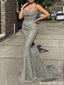 Stunning Silver Sparkly Strapless Bodycon Mermaid Prom Dress,OLP1871