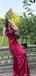 Elegant Silk Satin One Shoulder Prom Dress Sleeveless Slim Fit Floor Length Evening Gown, OLP1705