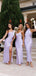 Sexy Purple Mismatched Sleeveless Mermaid Long Bridesmaid Dresses Online, BG909
