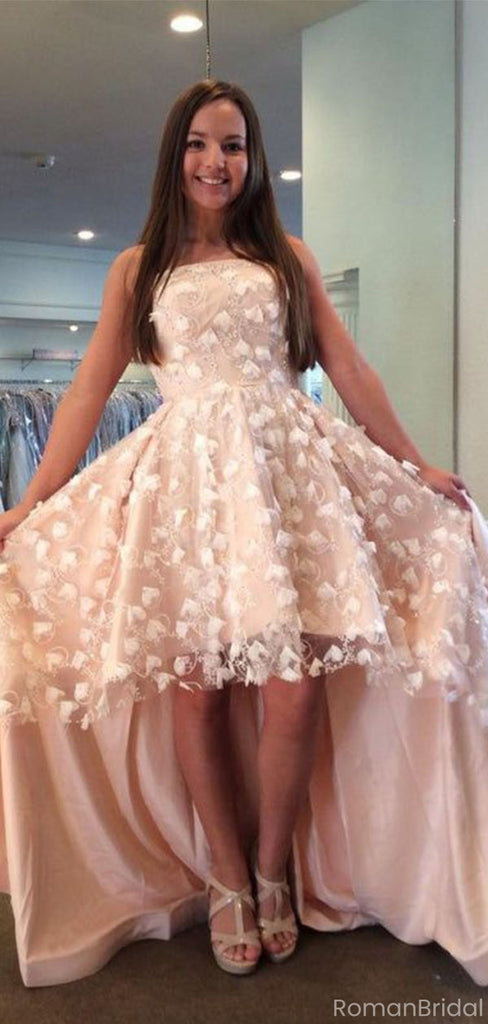 Elegant Pink Floral Sweetheart A-Line Long Prom Dress Ideas, Evening Party Dresses, OLP1631