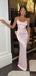 Elegant Pink Spaghetti Strap Mermaid Long Prom Dress Ideas, Evening Party Dresses, OLP1465