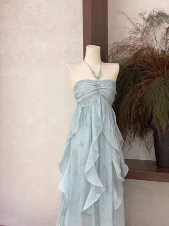 Elegant Blue Sweetheart A-Line Long Prom Dress Ideas, Evening Party Dresses, OLP1590