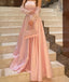 Elegant Pink Sweetheart A-Line Long Prom Dress Ideas, Evening Party Dresses, OLP1522