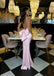 Elegant Pink Spaghetti Strap Mermaid Long Prom Dress Ideas, Evening Party Dresses, OLP1465