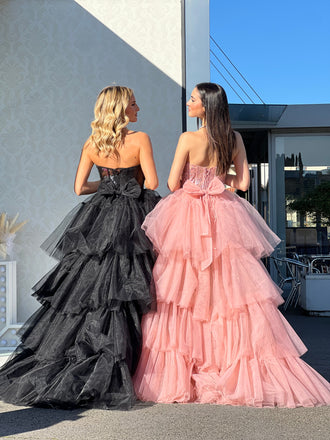 Unique Pink Sweetheart High Low Long Prom Dress Ideas, Evening Party Dresses, OLP1428
