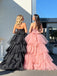 Unique Pink Sweetheart High Low Long Prom Dress Ideas, Evening Party Dresses, OLP1428