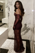 Unique Dark Red Lace Prom Dress Corset Bodice Sheer High Slit Formal Gown Gloves,OLP2173