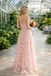 Pretty Blush Pink 3D Petal Flower Prom Gown with Modern Strapless Neckline,OLP1899