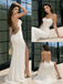 Fancy Sparkling Sequin Prom Dress High Slit Strapless Bodice,OLP2100