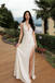 Sexy Ivory Deep V Neck Halter Sequin Prom Dress High Slit Glitter Fabric,OLP1940