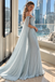 Gorgeous Ice Blue Ruched Prom Dress Strapless Cape Sleeve Ball Gown,OLP2461