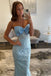 Unique Blue Applique Sweetheart Mermaid Long Prom Dress Ideas, Evening Party Dresses, OLP1543