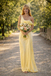 Elegant Yellow Satin Prom Gown One Shoulder Ruched Long Summer Dress,OLP1925