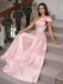 Pink One Shoulder Prom Dress Satin Bow Detail A Line Elegant Formal Gown,OLP2079